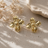 Aretes Maxi Topos flor dorado - Bambú Rosa Joyas y Accesorios