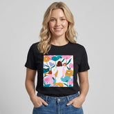 Camiseta manga corta negra estampada madres - Bambú Rosa Joyas y Accesorios
