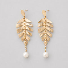 Aretes Hoja Espinas Cadenas florecer - Bambú Rosa Joyas y Accesorios