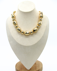 Collar Maxi Esferas Irregular Dorado