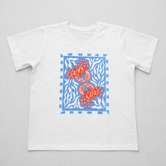 Camiseta manga corta blanca estampada cangrejos - Bambú Rosa Joyas y Accesorios