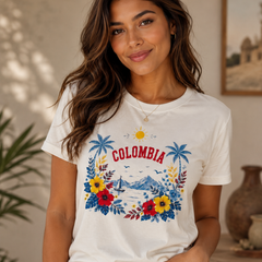 Camiseta manga corta Colombia Palmeras