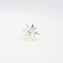 Anillo Plateado Flor Girasol - Bambú Rosa Joyas y Accesorios