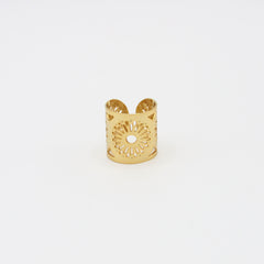 Anillo Margaritas Calado Dorado - Bambú Rosa Joyas y Accesorios