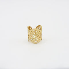 Anillo Argolla Corazones Calados Dorado - Bambú Rosa Joyas y Accesorios