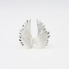 Anillo Alas De Angel Plateado - Bambú Rosa Joyas y Accesorios