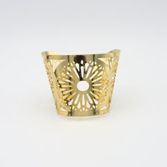 Brazalete Margaritas Calado Dorado - Bambú Rosa Joyas y Accesorios