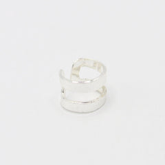 Earcuff Orejera Doble Líneas Doble Plateado - Bambú Rosa Joyas y Accesorios