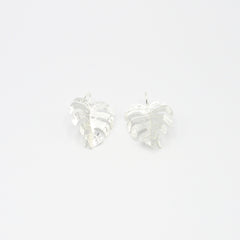 Aretes Gancho Hoja Malanga Mini Plateado - Bambú Rosa Joyas y Accesorios