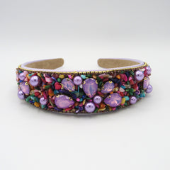 Diadema Cristales Piedras Multicolor Visos Primavera - Bambú Rosa Joyas y Accesorios