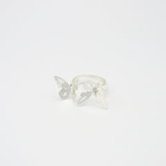 Anillo Mariposa Doble Calado Plateado - Bambú Rosa Joyas y Accesorios