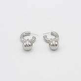 Aretes Candongas Esfera Articulada Plateado