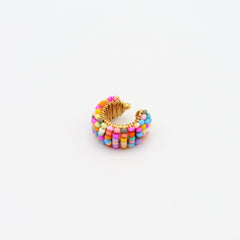 Earcuff Entorchado Tejido Mostacilla Multicolor