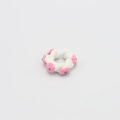 Earcuff Trenzado Blanco Flores Arcilla