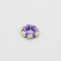 Earcuff Trenzado Violeta Flores Arcilla