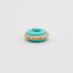 Earcuff Arcilla Doble Azul-Blanco