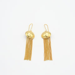 Aretes Gancho Esferas Cadenas Musa Dorados - Bambú Rosa Joyas y Accesorios