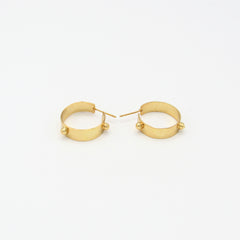 Aretes Candongas Balines Doradas Musa - Bambú Rosa Joyas y Accesorios