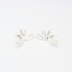 Earcuff X2 Abanicos Plateados