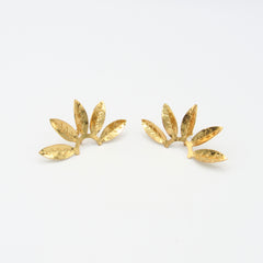 Earcuff X2 Abanicos Dorados