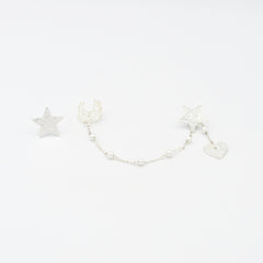 Set Earcuff + Topo Estrellas Plateado