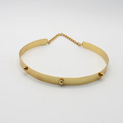 Collar Gargantilla Balines Dorado Musa - Bambú Rosa Joyas y Accesorios