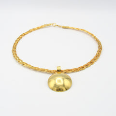 Collar Aro Trenzado Ovalo Dorado