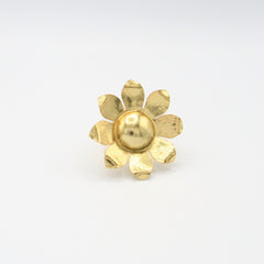 Anillo Flor Margarita Musa Dorado - Bambú Rosa Joyas y Accesorios