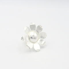 Anillo Flor Margarita Musa Plateado
