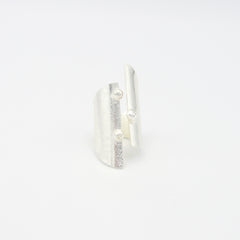 Anillo Geométrico Balines Musa Plateado