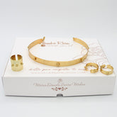 Set Aretes+Collar+Anillo Balines Dorados