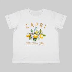 Camiseta manga corta blanca estampada limones - Bambú Rosa Joyas y Accesorios