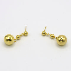 Aretes Triple Esferas Articuladas Dorado