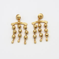 Aretes Articulados esferas Conexión Dorado - Bambú Rosa Joyas y Accesorios