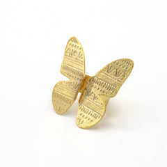 Anillo Dorado Mariposa Monarca - Bambú Rosa Joyas y Accesorios