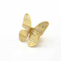 Anillo Dorado Mariposa Monarca - Bambú Rosa Joyas y Accesorios