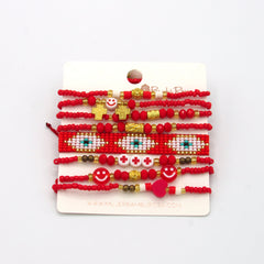 Set De Pulseras X8 Esencial Rojo