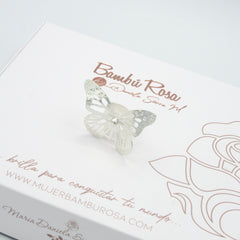 Anillo Maxi Mariposa Balín Plateado - Bambú Rosa Joyas y Accesorios
