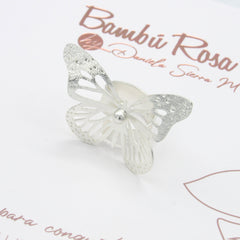 Anillo Maxi Mariposa Balín Plateado