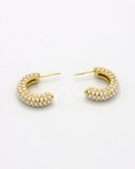 Aretes Candongas Perladas Esencial Dorados