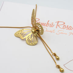 Collar Corbatín Mariposa Balín Dorado