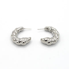 Aretes Candongas Espiral Esencial Plateados