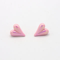 Aretes Topos Corazones Porcelanicron Rosado