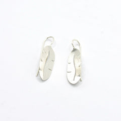 Aretes Gancho Hoja de Platano Plateados