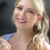 Set Collar Y Aretes Gota Perla Dorado