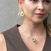 Aretes Gancho Semilla Perla Dorados