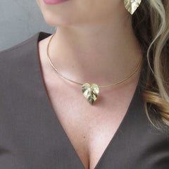 Collar Maxi Aro Dije Flor Perla Anturio Dorado