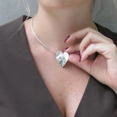 Collar Maxi Aro Dije Flor Perla Anturio Plateado