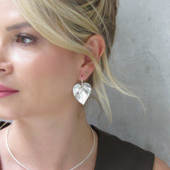 Set Collar y Aretes Flor Anturio Perla Plateado