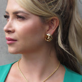 Aretes Maxi Topos Rosa Doradas - Bambú Rosa Joyas y Accesorios